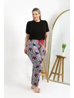 Desenli Pamuklu Büyük Beden Alt Kadın Pijama Akbeniz 27557 Somon detay görünüm