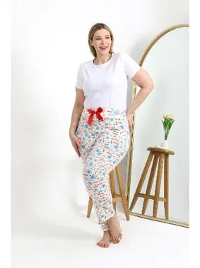 Akbeniz Büyük Beden Pamuklu Kadın Alt Pijama Akbeniz 27558 