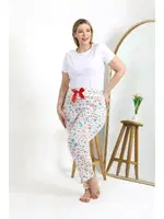 Büyük Beden Pamuklu Kadın Alt Pijama Akbeniz 27558  Ekru