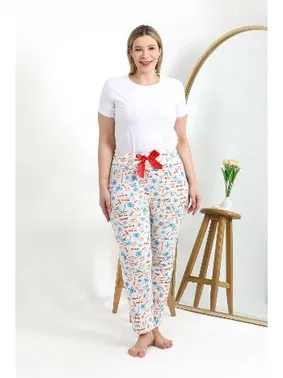 Akbeniz Büyük Beden Pamuklu Kadın Alt Pijama Akbeniz 27558  - Alternatif Görünüm