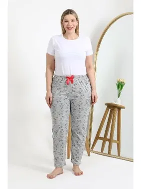 Akbeniz Pamuklu Gri Kadın Büyük Beden Alt Pijama Akbeniz 27558