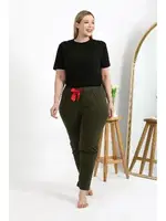 Büyük Beden Kadın Pamuklu Alt Pijama Akbeniz 27559 Haki farklı açı