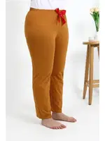 Pamuklu Büyük Beden Kadın Alt Pijama Akbeniz 27559 Hardal farklı açı