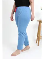 Penye Büyük Beden Kadın Alt Pijama Akbeniz 27559 Mavi farklı açı