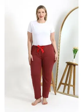 Akbeniz Büyük Beden Pamuklu Kadın Tek Alt Pijama Akbeniz 27559