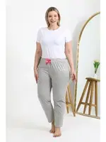 Büyük Beden Pamuklu Kadın Tek Alt Pijama Akbeniz 27560 Gri