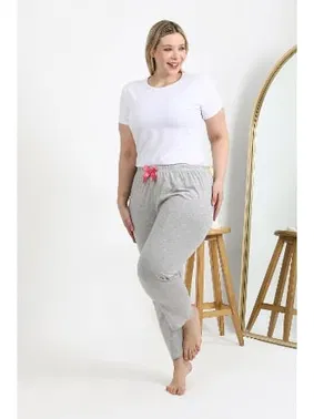 Akbeniz Büyük Beden Pamuklu Kadın Tek Alt Pijama Akbeniz 27560 - Alternatif Görünüm