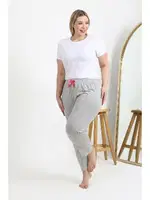 Büyük Beden Pamuklu Kadın Tek Alt Pijama Akbeniz 27560 Gri detay görünüm