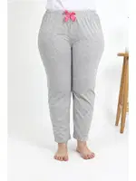 Büyük Beden Pamuklu Kadın Tek Alt Pijama Akbeniz 27560 Gri görsel 4