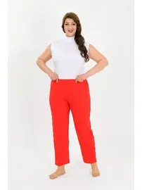 Akbeniz Kadın Pamuklu Büyük Beden Alt Pijama Kırmızı Akbeniz 27560