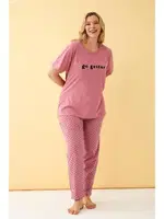 Büyük Beden Somon Go Getter Yazılı Pijama Takımı Akbeniz 202513 görsel 4
