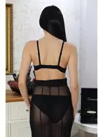 Kadın Taş Detaylı Sütyen Takım Akbeniz 3304 Siyah Siyah farklı açı