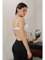 Yarım Destekli Balenli Staplez Kadın Sütyen Akbeniz 4933 Ekru farklı açı