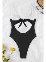 Balenli Tasarım V Yaka Mayo Mayokini Siyah Angelsin MS4383 Siyah Siyah görsel 4