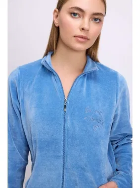 Anıl Kadın Uzun Kollu Fermuarlı Kadife Sweatshirt ve Pantolon Takım Anıl 11625 - Alternatif Görünüm