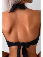 Arkadan Bağlamali Bikini Üstü (Çıkartılabilir Kaplı) Angelsin MS 43009 Siyah detay görünüm