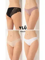 Arkası Dantelli 4Lü Kadın Bikini Külot Paket Confeo C804-007 Görsel