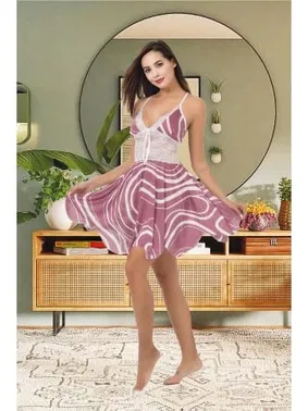 İzabel Asimetrik Kesim Dantelli Askılı Kısa Gecelik İzabel 3008