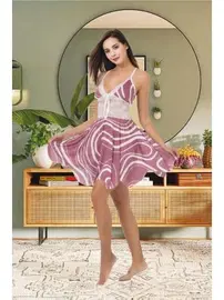 İzabel Asimetrik Kesim Dantelli Askılı Kısa Gecelik İzabel 3008