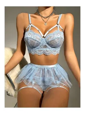 missisX Askılı Bralet Mavi Tül etekli Jartiyer Takım missisX 62012 - Alternatif Görünüm