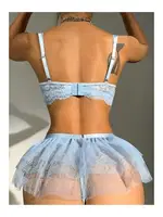 Askılı Bralet Mavi Tül etekli Jartiyer Takım missisX 62012 Mavi farklı açı