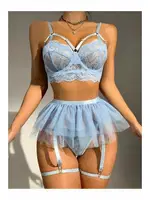 Askılı Bralet Mavi Tül etekli Jartiyer Takım missisX 62012 Mavi görsel 5