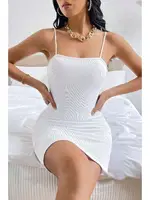 Askılı Vücudu Saran Şık Mini Elbise Merry See MS 4394 Beyaz Beyaz görsel 5