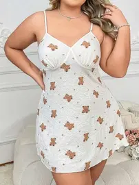 Lily Bianca Ayıcık Desenli Askılı Kadın Gecelik Lily Bianca 13043