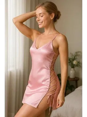 Venlisa Bağ Detaylı Saten Elbise Venlisa V2301