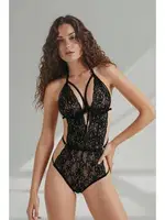 Bağcıklı Özel Tasarım Dantel Fantezi Body Venlisa 2903 Siyah görsel 4