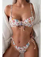 Bağlamalı Çiçek Baskılı Bikini Altı Angelsin MS43878 Çok Renkli Çok Renkli