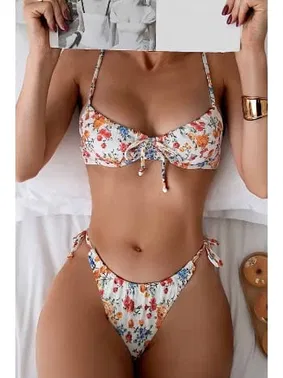 Angelsin Bağlamalı Çiçek Baskılı Bikini Altı Angelsin MS43878 Çok Renkli - Alternatif Görünüm