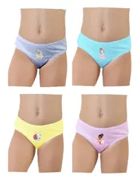 Öztaş Baskılı Kız Çocuk Likralı Slip Külot 4 lü Paket Öztaş 4730-H