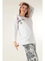 Bayan Pijama Takımı Miorre 001-015114 Ekru