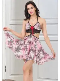 İzabel Bel Dekolteli Boyundan Bağlamalı Fantazi Gecelik İzabel F-3007