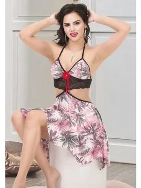 İzabel Bel Dekolteli Boyundan Bağlamalı Fantazi Gecelik İzabel F-3007 - Alternatif Görünüm