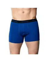 Bel Lastikli Likralı Pamuklu Erkek Boxer Gümüş 3074 Mavi detay görünüm