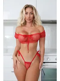 Beleng Kırmızı Fantazi İkili Sütyen Takım Beleng 5311