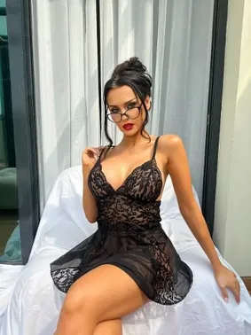 Beleng Transparan Dantelli Erotik Kadın Gecelik Beleng 6028