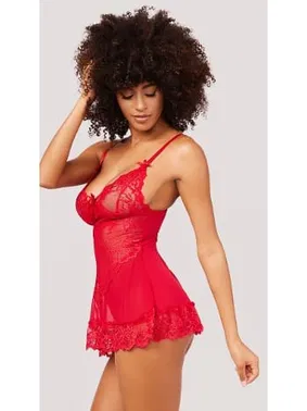 Beleng Kırmızı Süper Mini Dantelli Erotik Gecelik Beleng 6051 - Alternatif Görünüm