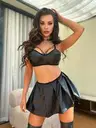 Etekli Erotik Deri Fantazi Büstiyer Takım Beleng 9705