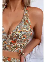 Çok Renkli Çiçek Bahçesi Yüksel Bel Bikini Takım Bella Notte M-9027 Çok Renkli farklı açı