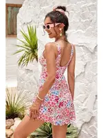 Çok Renkli Çiçek Bahçesi Kalın Askılı Lycra Mayo Bella Notte 9019 Çok Renkli görsel 4