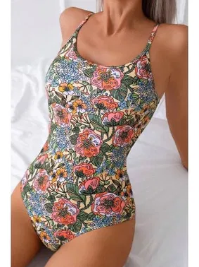 Bella Notte Çok Renkli Çiçek Baskılı Sırt Detaylı Mayo Bella Notte M-9011 - Alternatif Görünüm