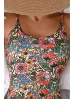 Çok Renkli Çiçek Baskılı Sırt Detaylı Mayo Bella Notte M-9011 Çok Renkli farklı açı