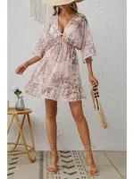 Beli Bağcıklı Çok Renkli Çiçek Desenli Pareo Bella Notte P-3001 Çok Renkli detay görünüm