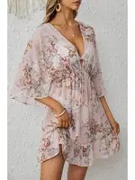 Beli Bağcıklı Çok Renkli Çiçek Desenli Pareo Bella Notte P-3001 Çok Renkli farklı açı