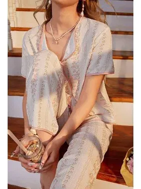 Bella Notte Kısa Kollu Gömlek Yaka Kadın Pijama Takımı Bella Notte 7325