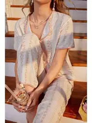 Bella Notte Kısa Kollu Gömlek Yaka Kadın Pijama Takımı Bella Notte 7325