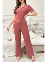 Gül Kurusu Pamuklu Kısa Kollu Pijama Takımı Bella Notte 7155 Gül Kurusu farklı açı